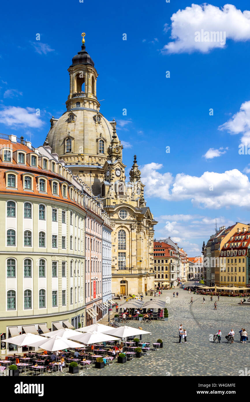 View to Church of Our Lady, Dresden, Germany Stock Photo