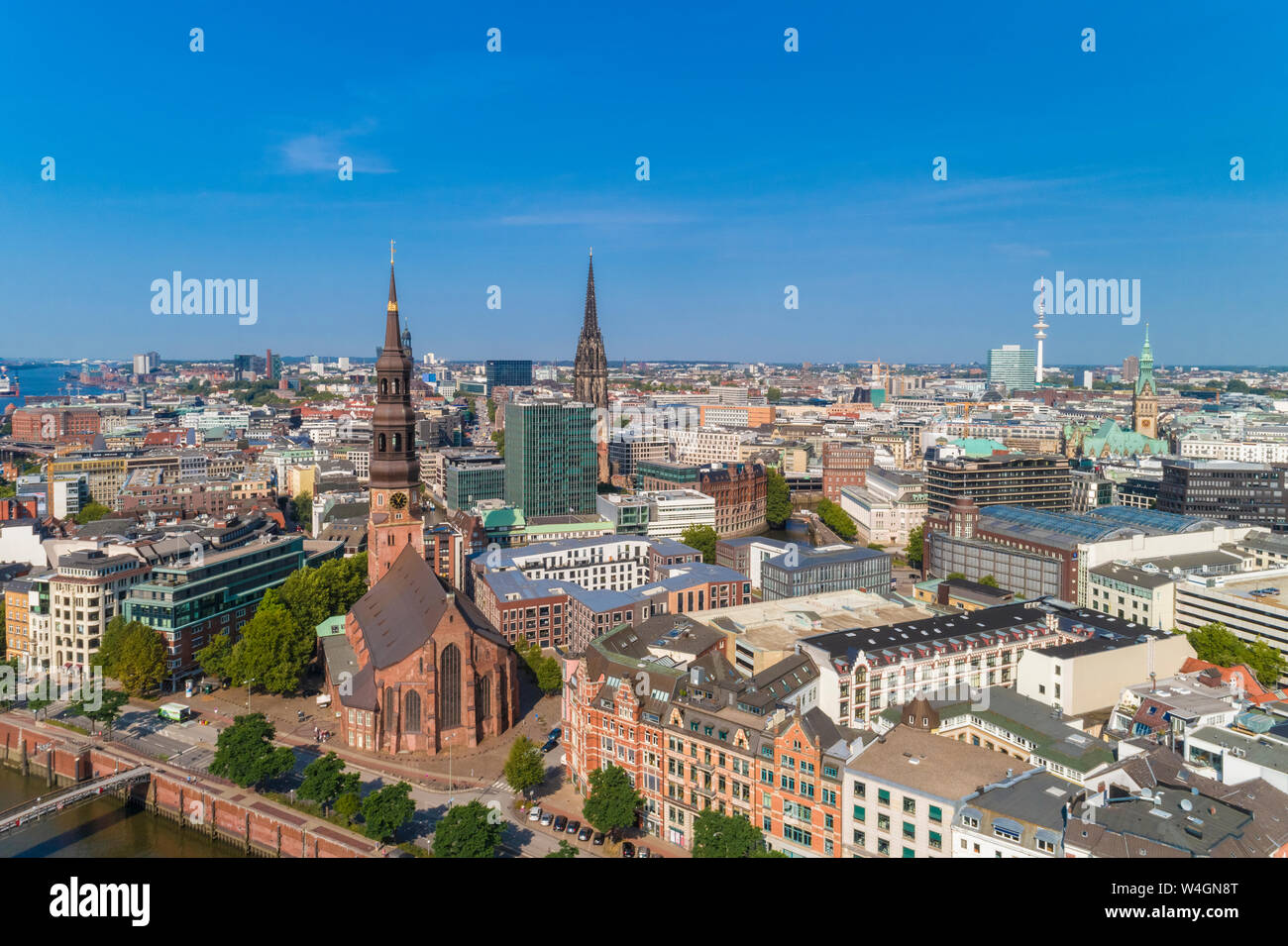 Cityscape with old town and new town, Hamburg, Germany Stock Photo