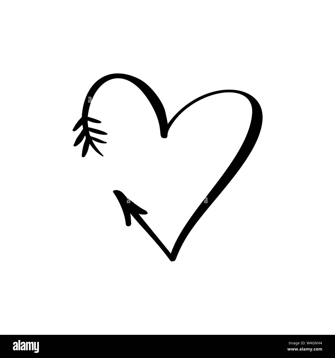 black heart sign. Icon on white background. Vector illustration ...