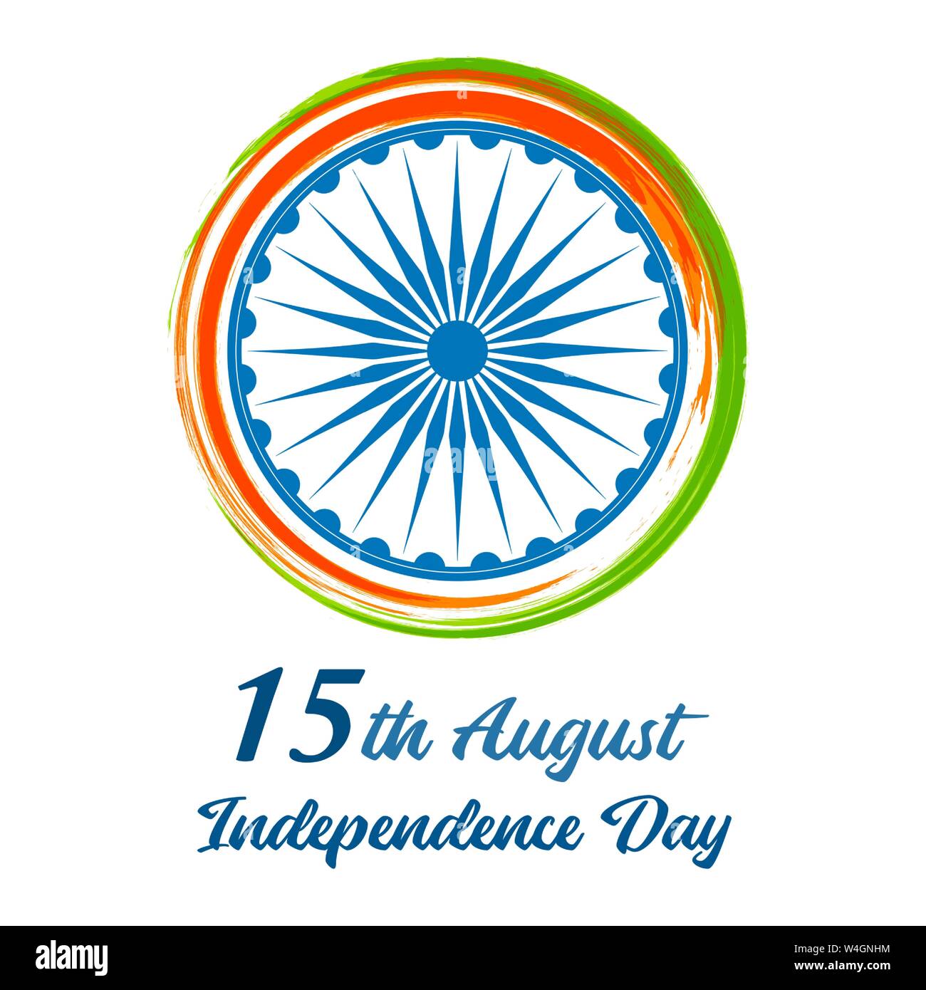 Indian Independence Day banner with flag and Ashoka wheel Stock Vector ...