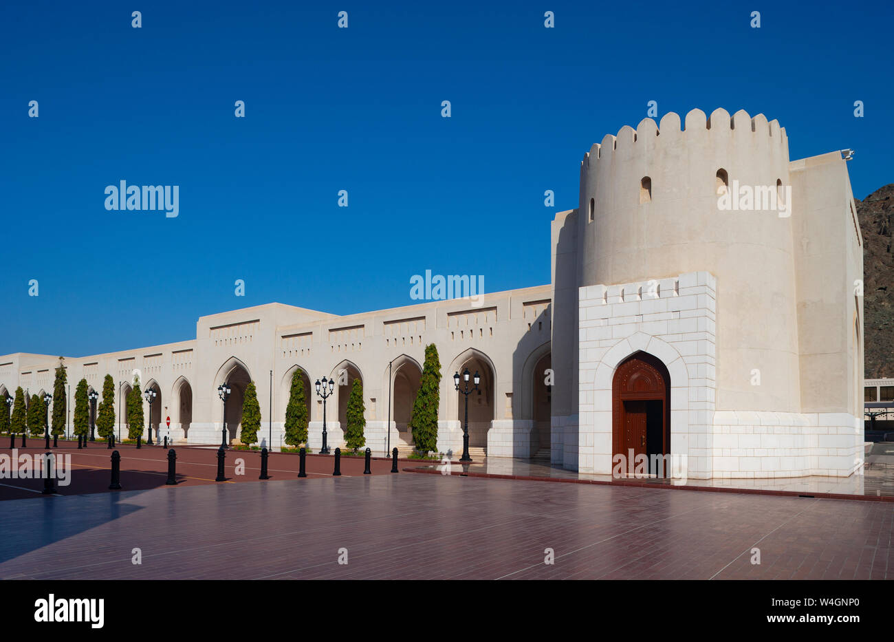 Al Alam Palace, government district, Muscat, Oman Stock Photo