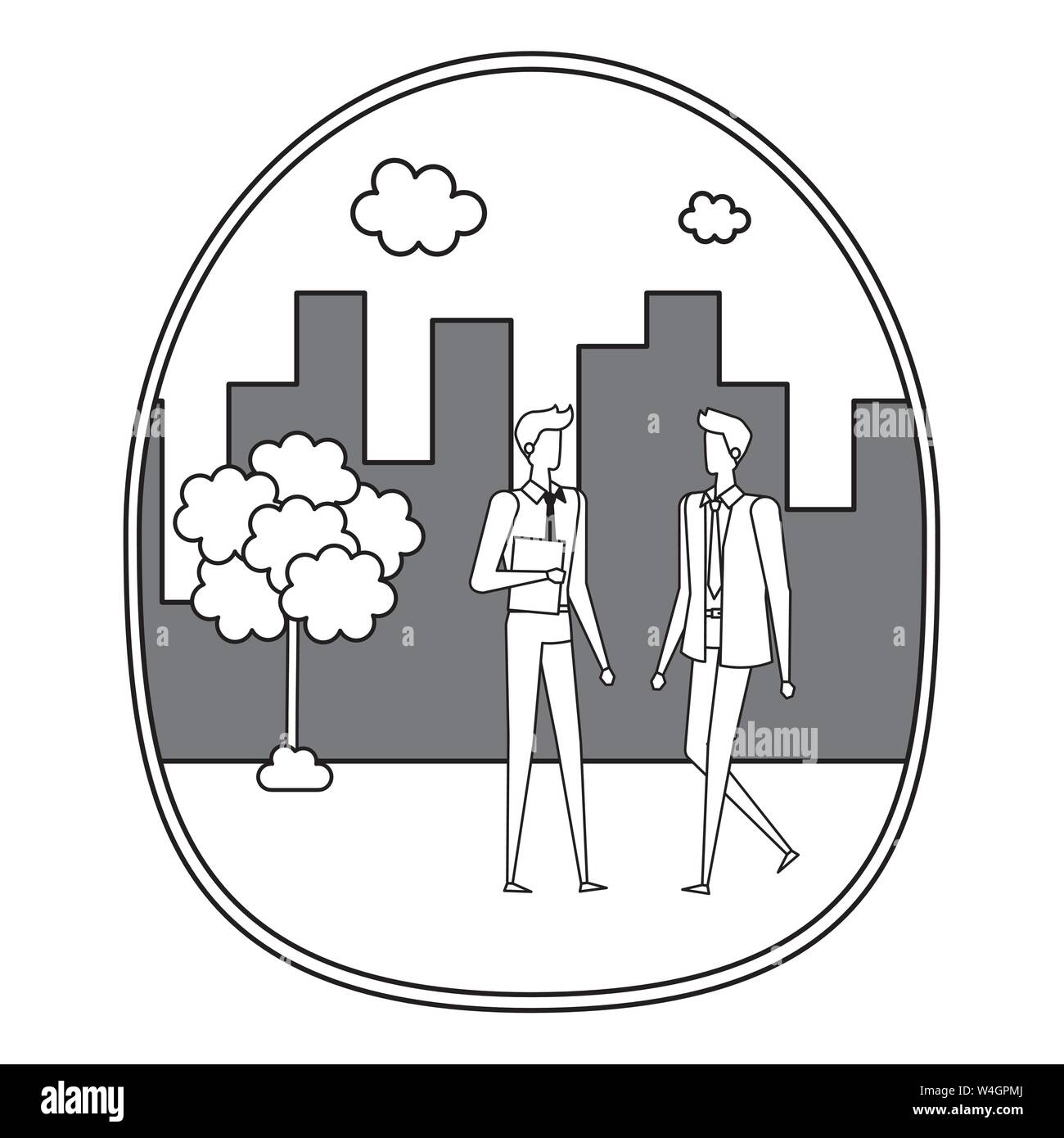 elegant young businessmen on the city Stock Vector Image & Art - Alamy