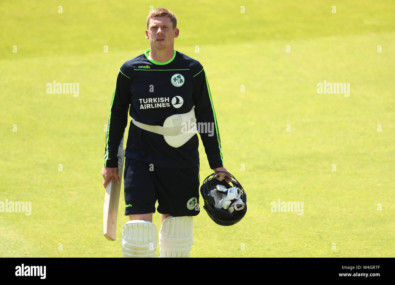 Ireland's Craig Young during the nets session at Lord's, London. Stock Photo
