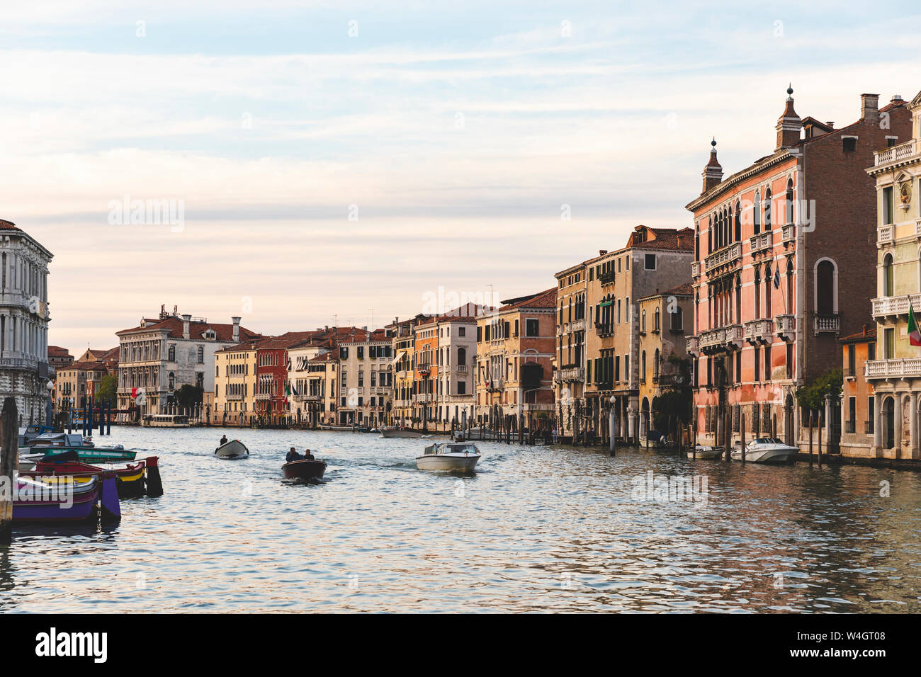 Canal Grande at sunset, Venice, Italy Stock Photo