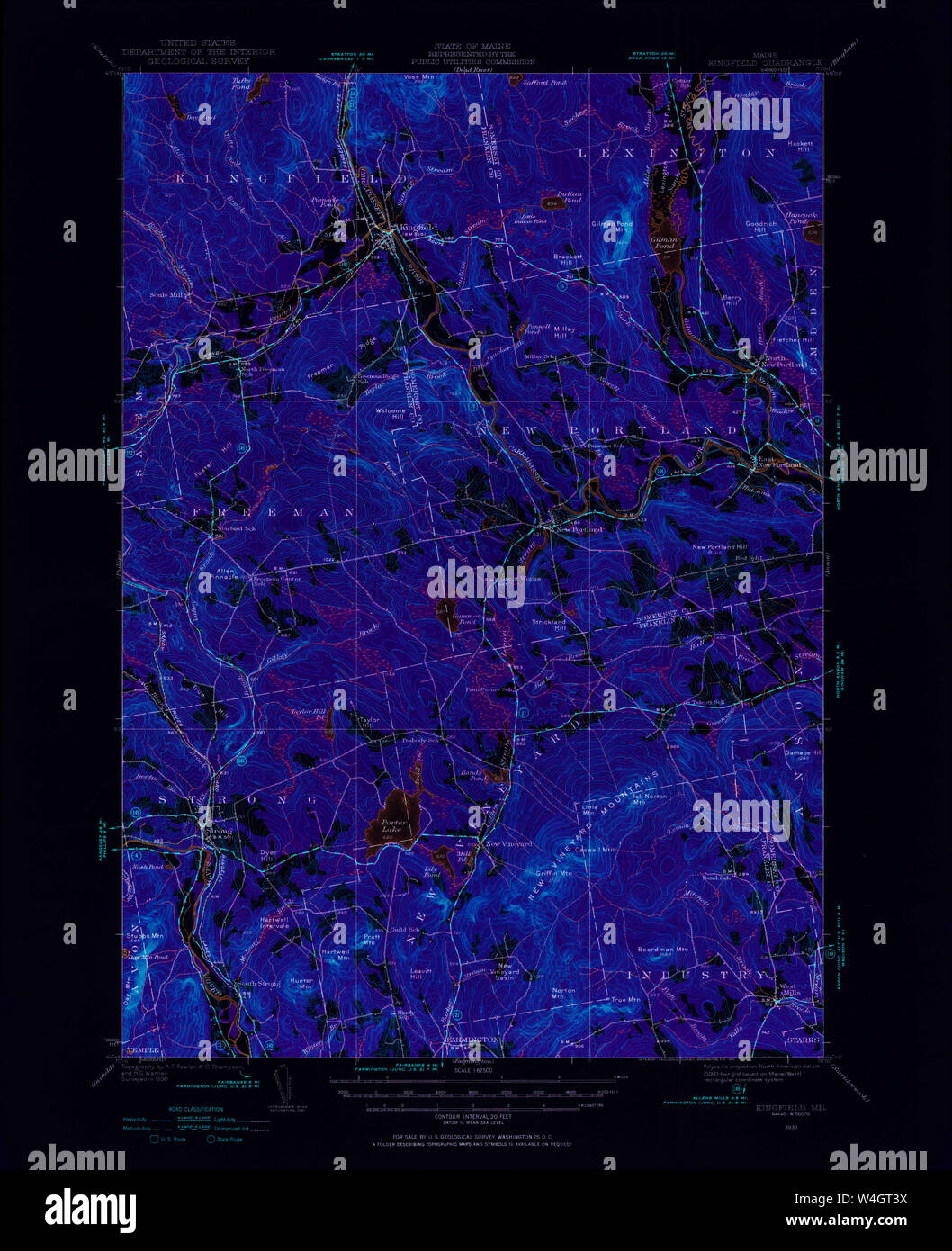 Maine USGS Historical Map Kingfield 460534 1930 62500 Inversion