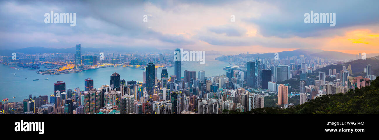 Hong Kong Central skyline and Victoria Harbour, Hong Kong, China Stock Photo