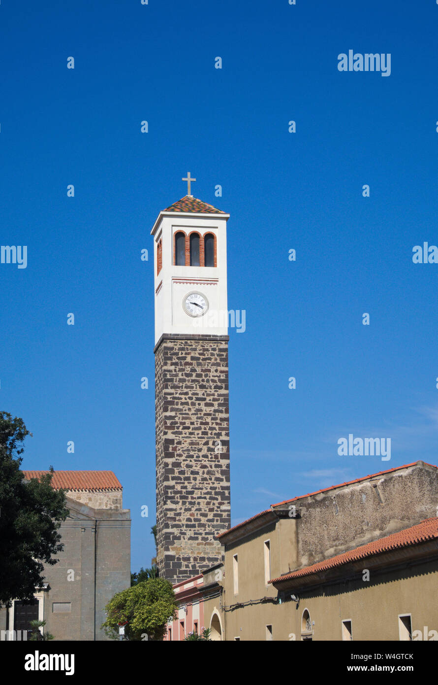 Santa Maria Assunta bell tower, Cabras, Sardinia, Italy Stock Photo