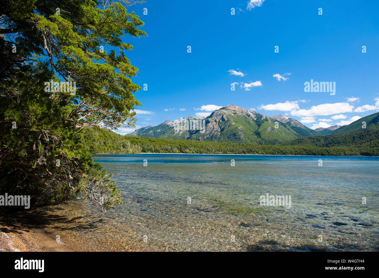 Beautiful mountain lake in the Los Alerces National Park, Chubut, Argentina, South America Stock Photo