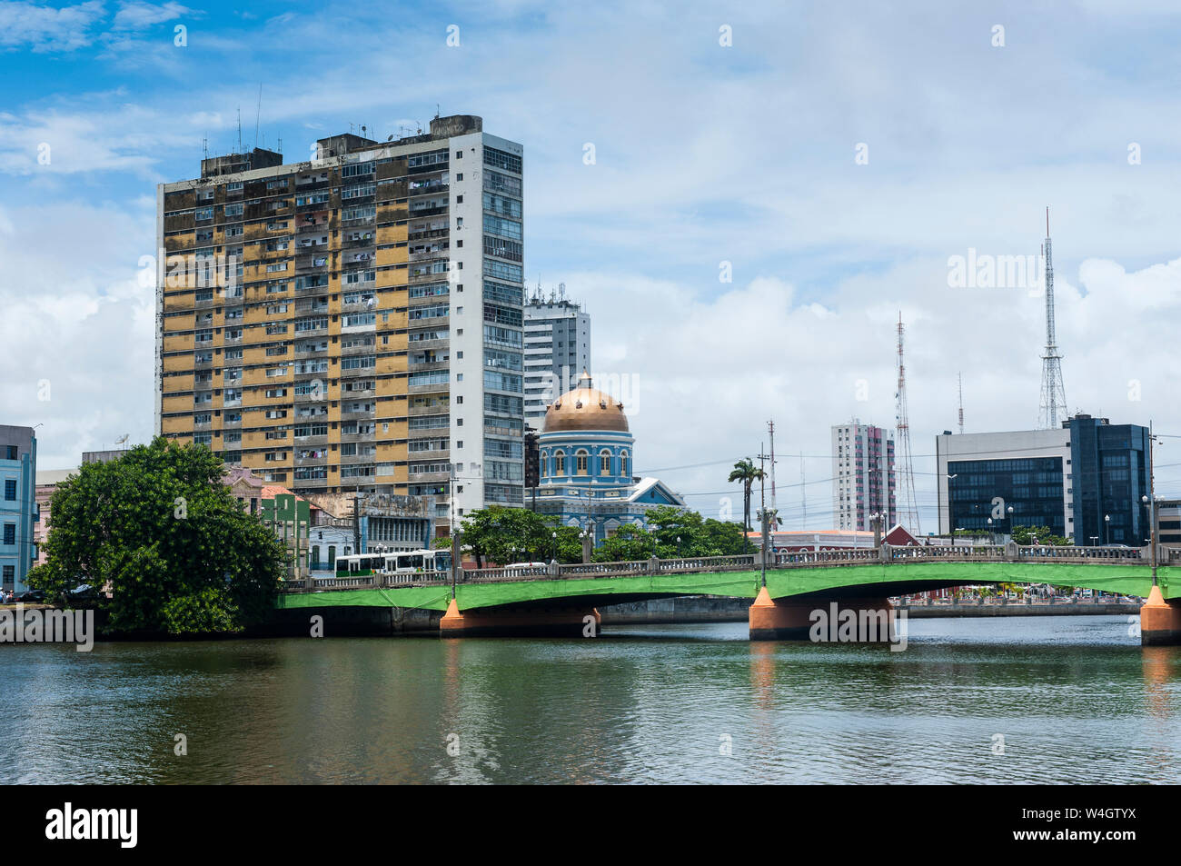 Bridge at the historical waterfront in Recife, Pernambuco, Brazil Stock Photo