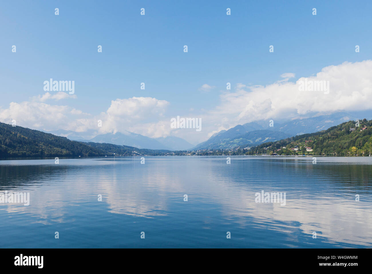 Millstatt Lake, view towards Seeboden, Carinthia, Austria Stock Photo