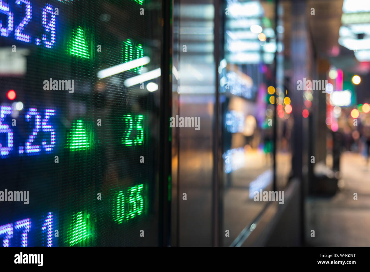 Stock Market Display, Hong Kong, China Stock Photo