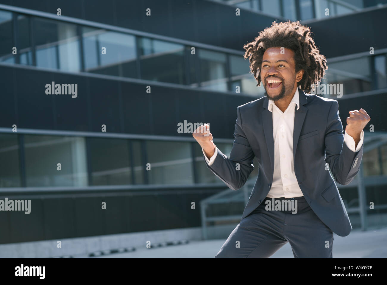 Businessman cheering hi-res stock photography and images - Alamy