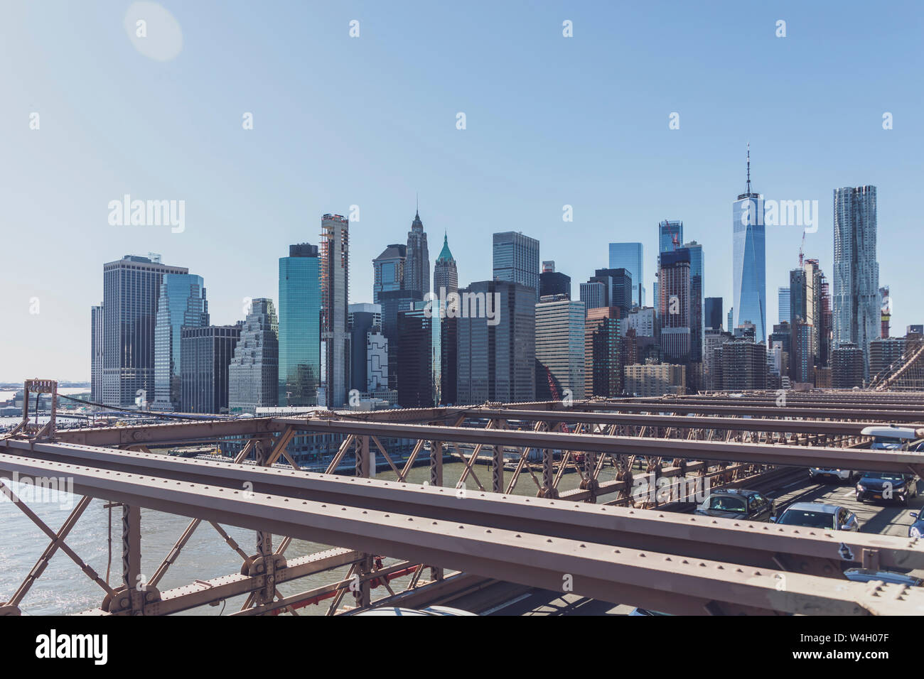 Brooklyn Bridge and skyline, New York City, USA Stock Photo - Alamy