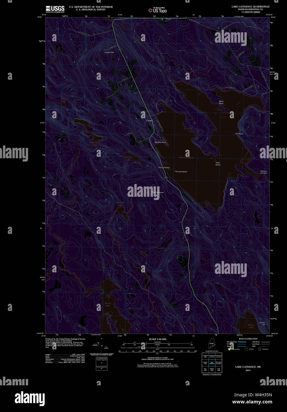 Maine USGS Historical Map Lake Cathance 20110830 TM Inversion