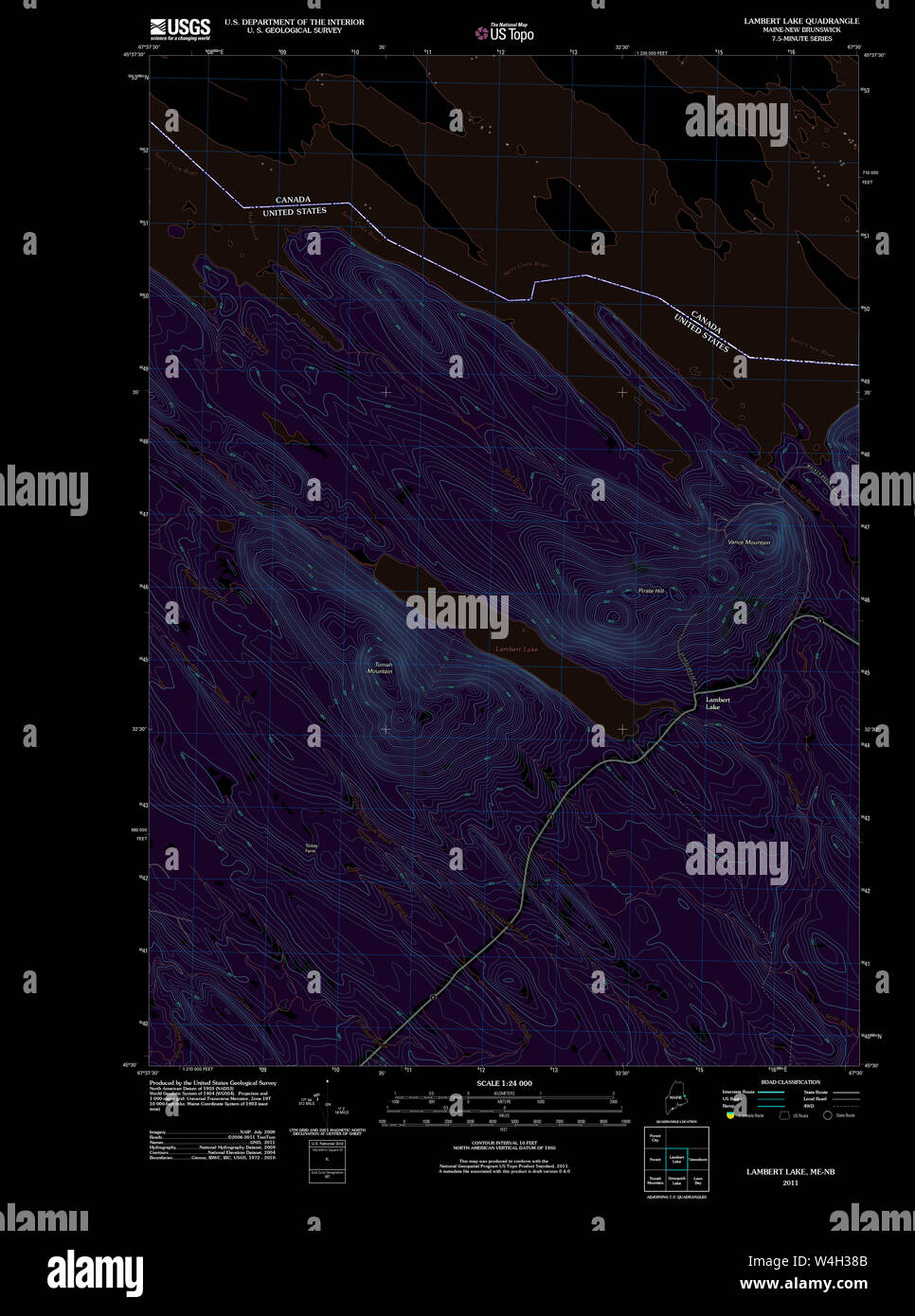 Maine USGS Historical Map Lambert Lake 20110829 TM Inversion