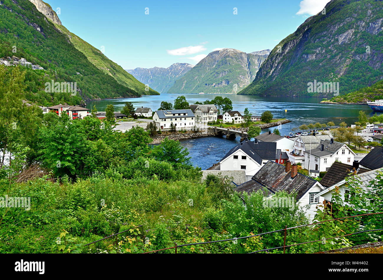 Hellesylt, Norway. Stock Photo