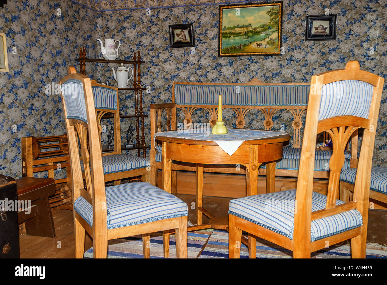 Interior of a living room with old furniture Stock Photo - Alamy