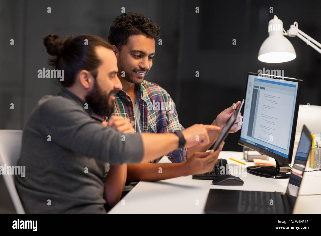 creative team with tablet pc working at office Stock Photo