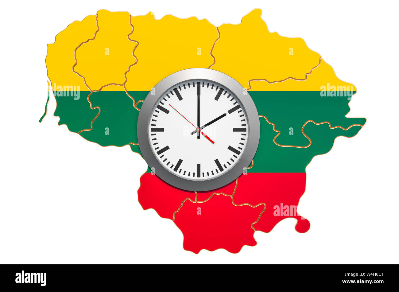 Time Zones in Lithuania concept. 3D rendering Stock Photo - Alamy