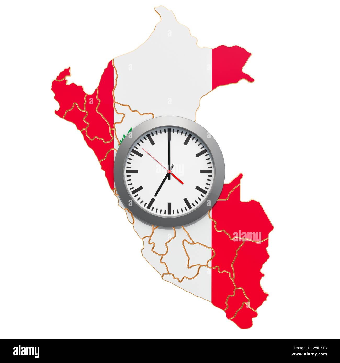 Time Zones in Peru concept. 3D rendering Stock Photo - Alamy