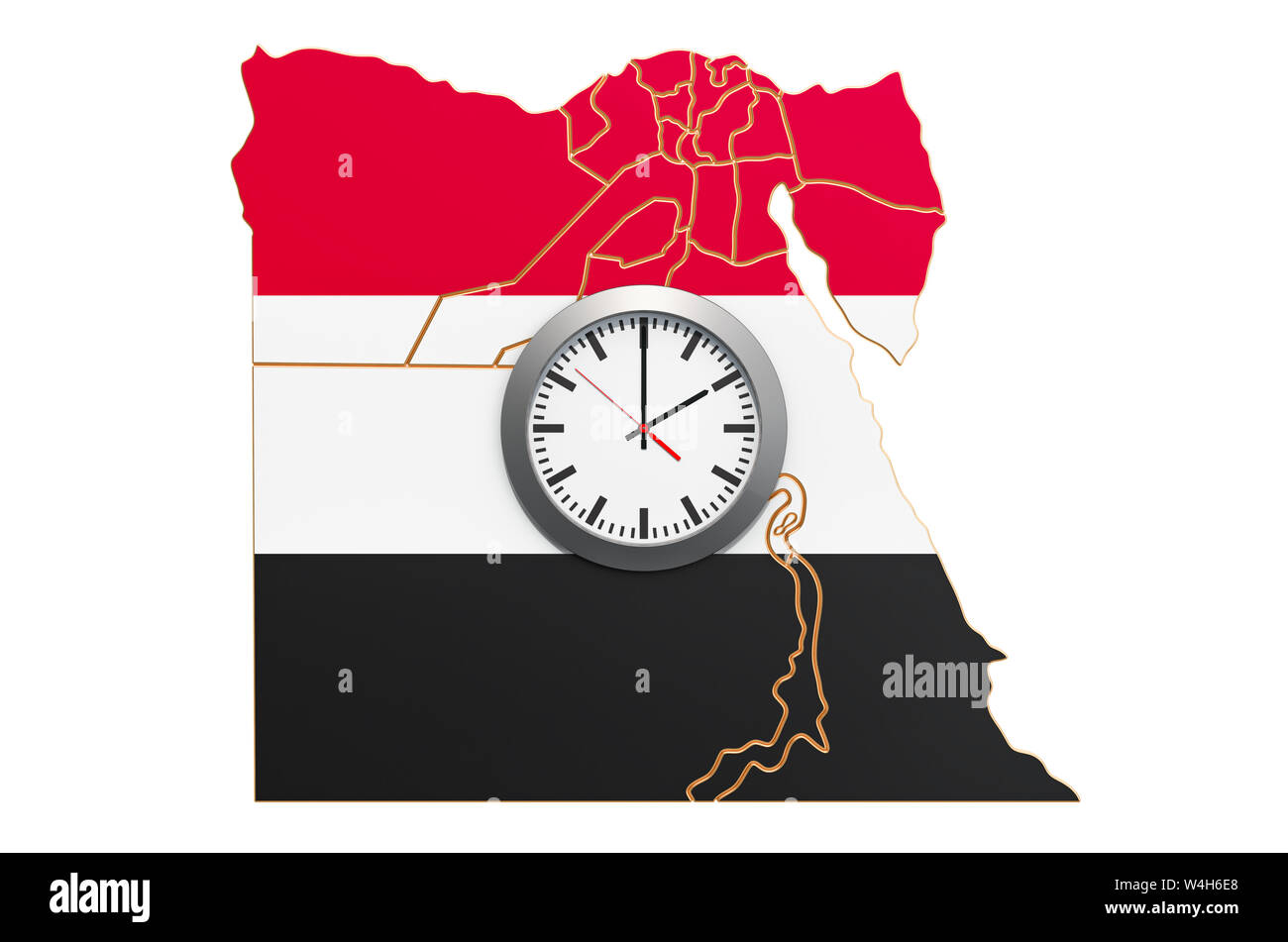 Time Zones in Egypt concept. 3D rendering isolated on white background