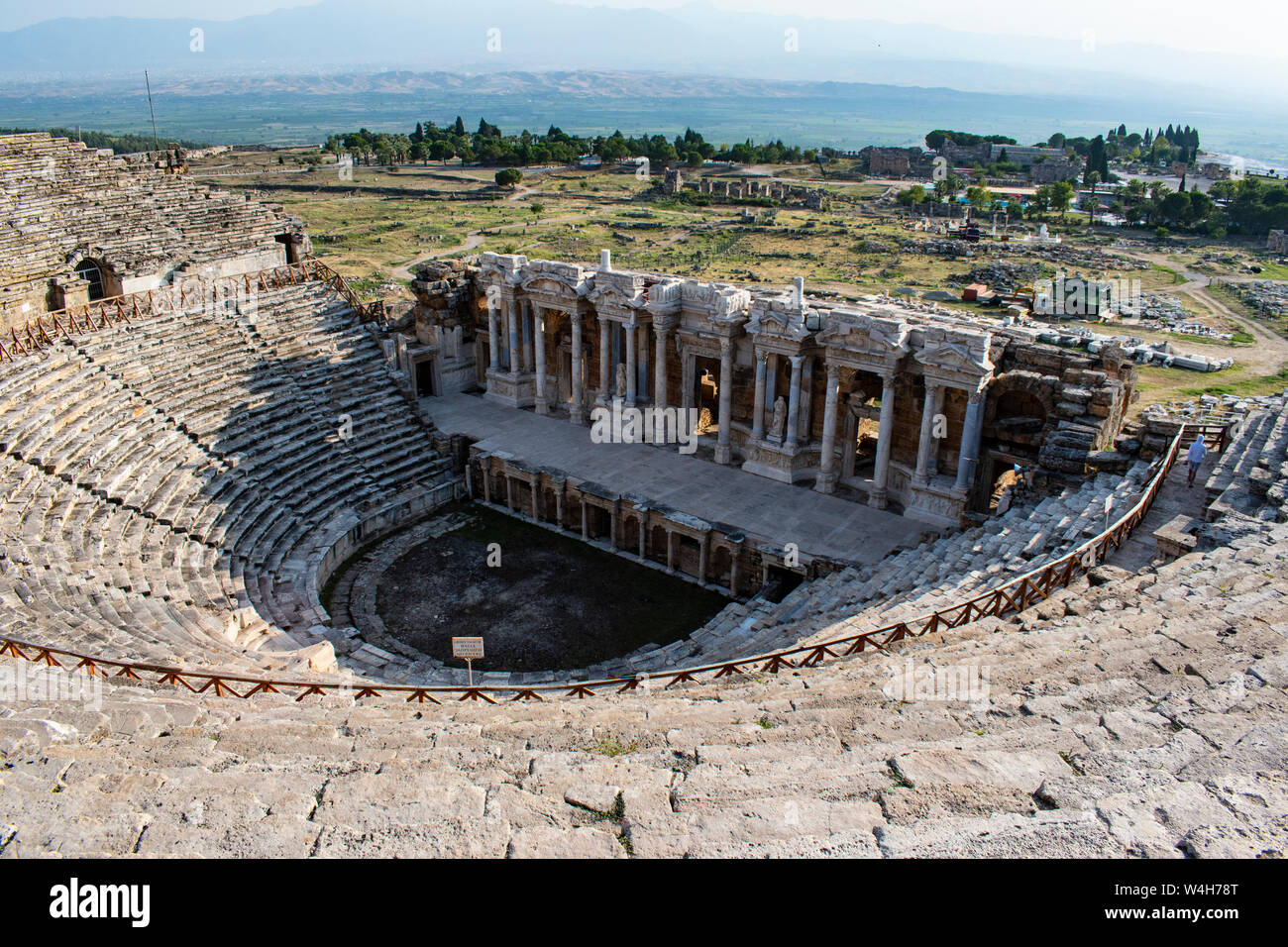 Turkey: view of Theatre of Hierapolis (Holy City) built under Hadrian after the earthquake of 60 AD in the city on hot springs in classical Phrygia Stock Photo