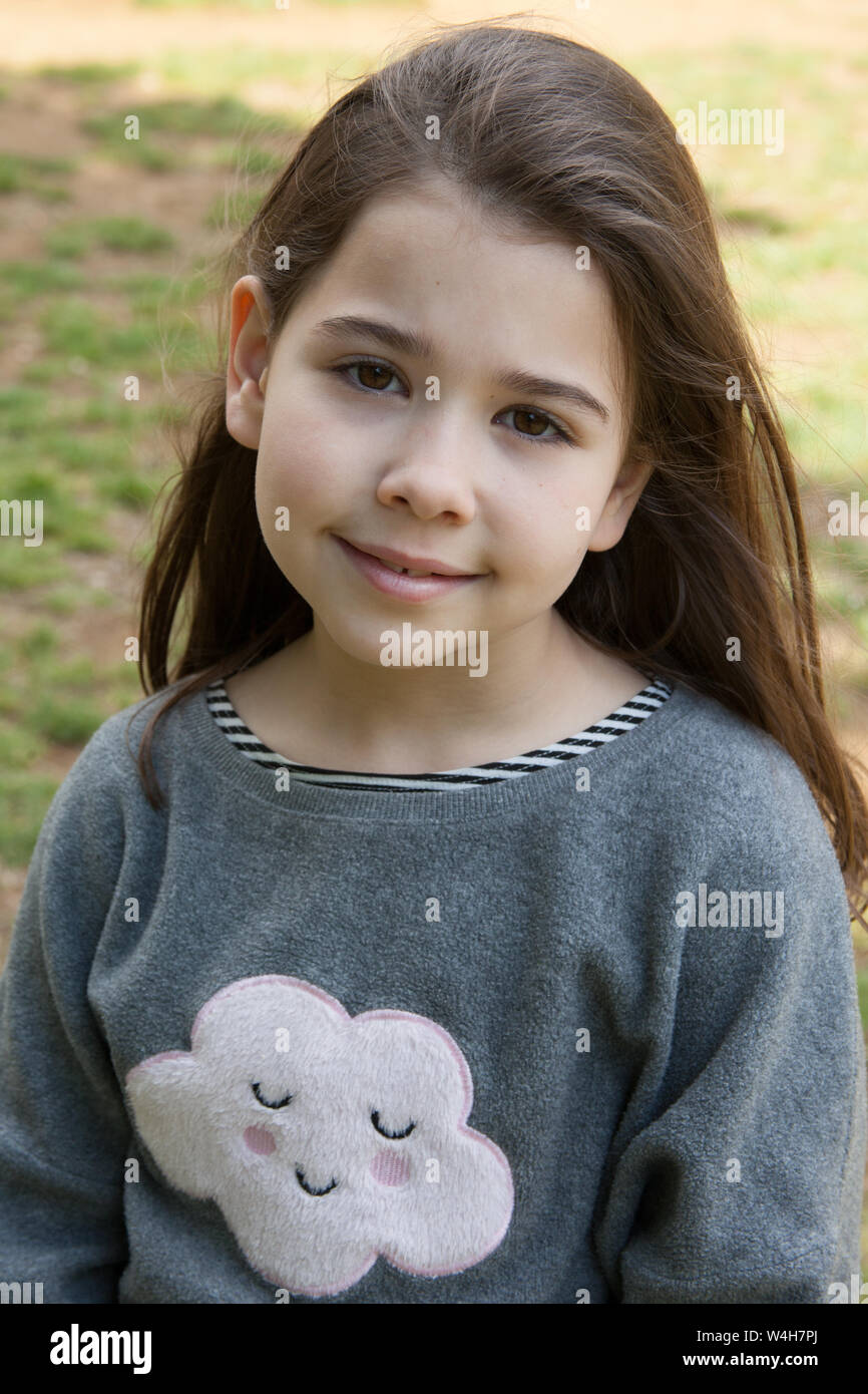 A portrait of a 7 year old girl Stock Photo