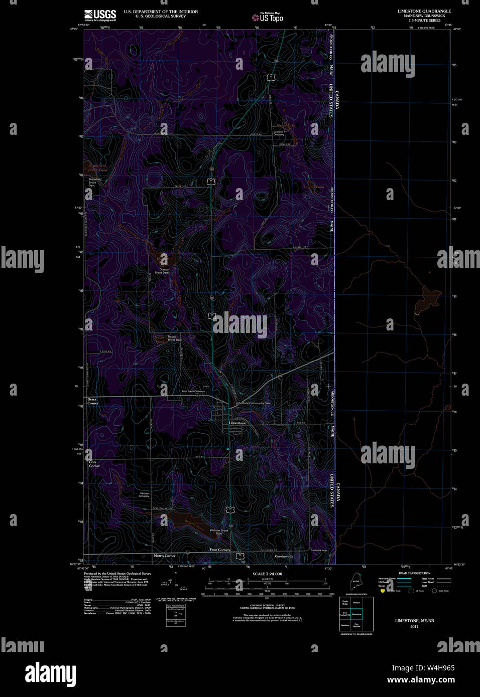 Maine USGS Historical Map Limestone 20110907 TM Inversion Restoration Stock Photo Alamy