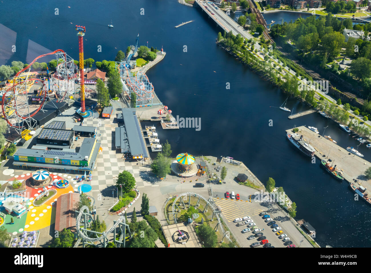 Tampere, Finland - 24 June 2019: Beautiful top view of amusement park  Sarkanniemi Stock Photo - Alamy