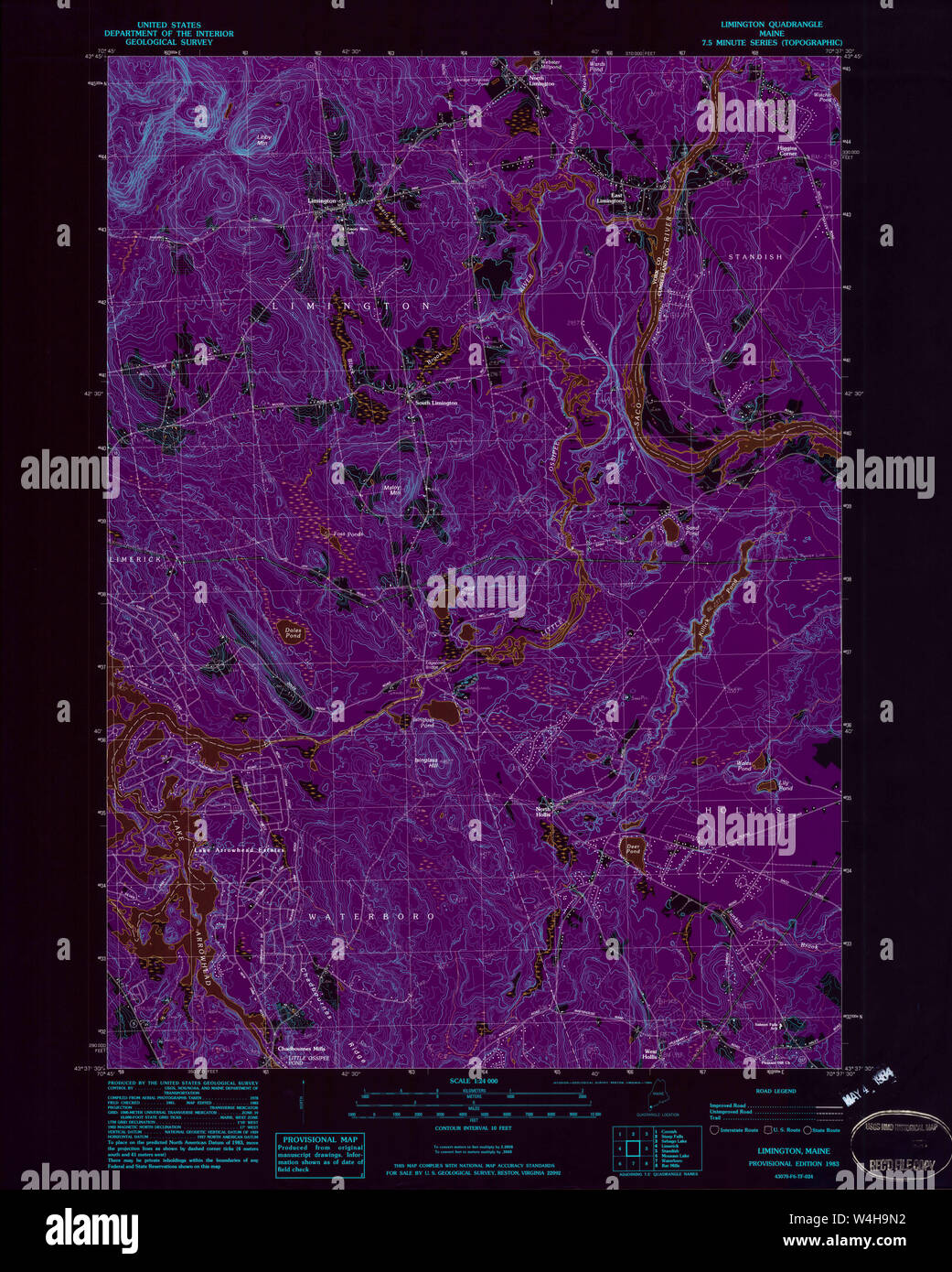 Maine USGS Historical Map Limington 806850 1983 24000 Inversion