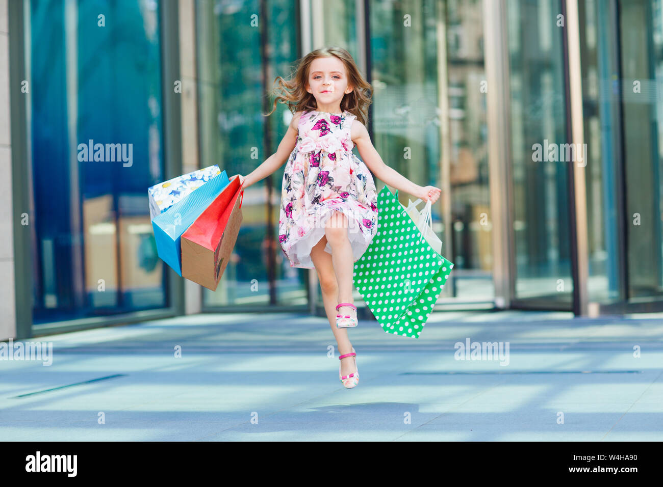 Youngest girls shopping
