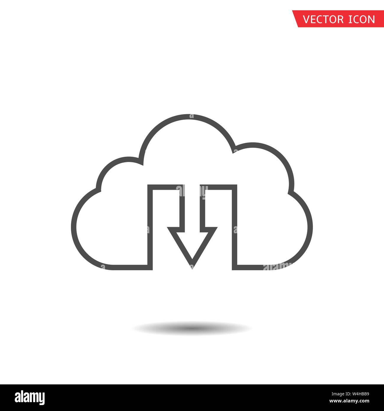Cloud icon. Network technology, download symbol Vector illustration Stock Vector