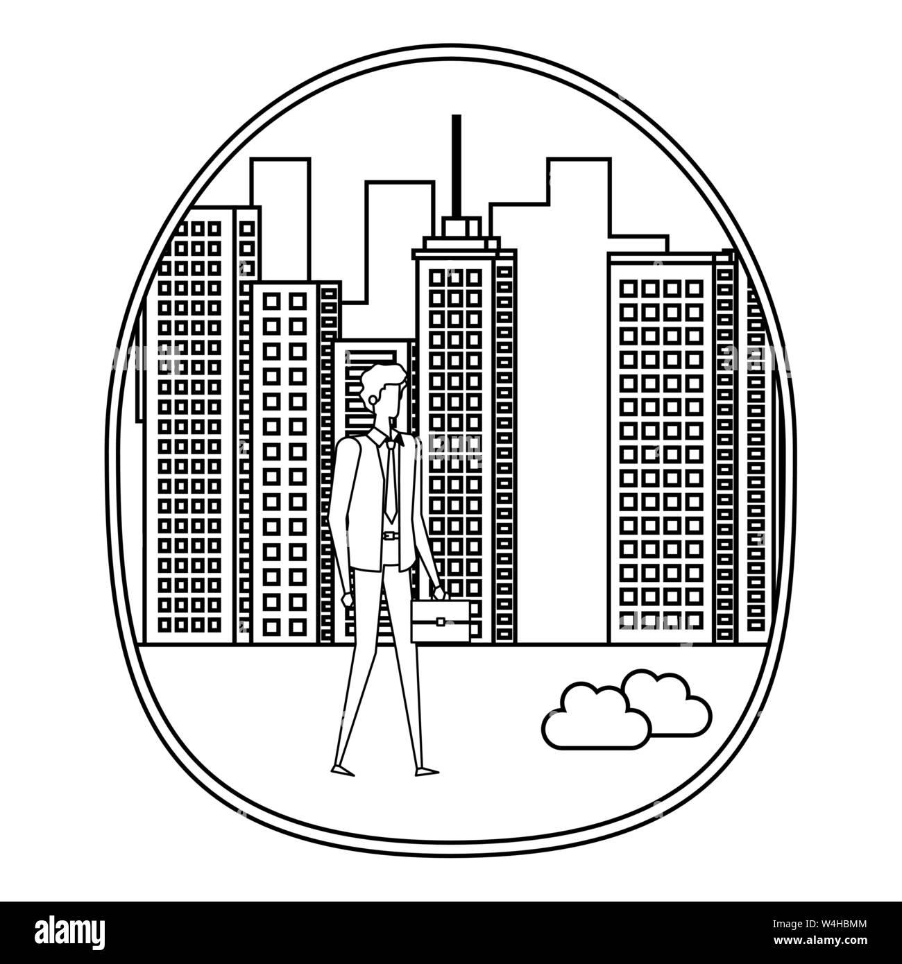 elegant young businessman on the city Stock Vector Image & Art - Alamy