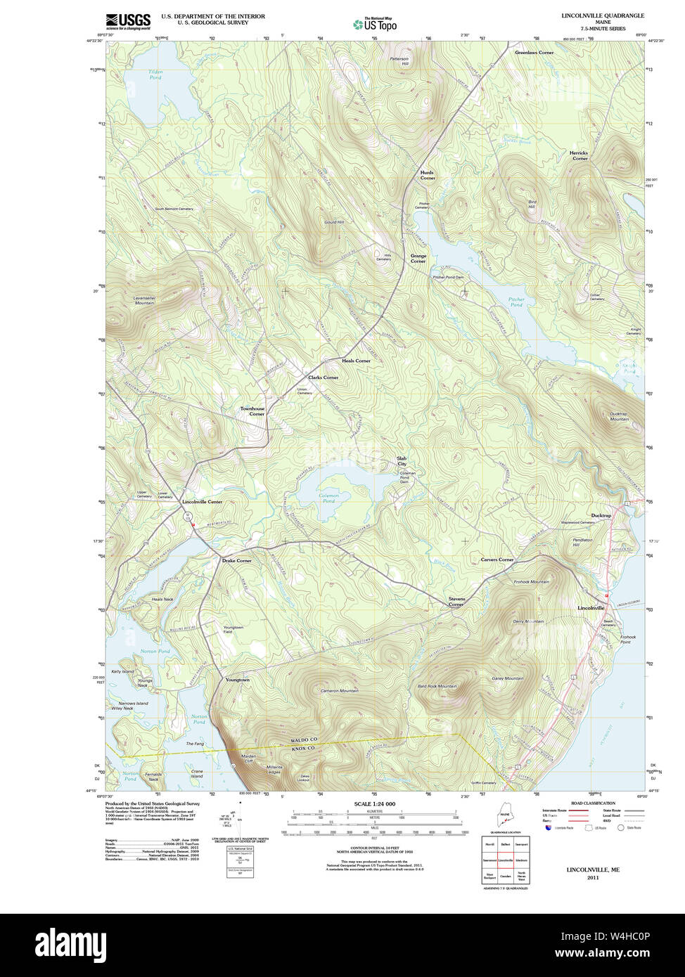 Maine USGS Historical Map Lincolnville 20110906 TM Restoration Stock