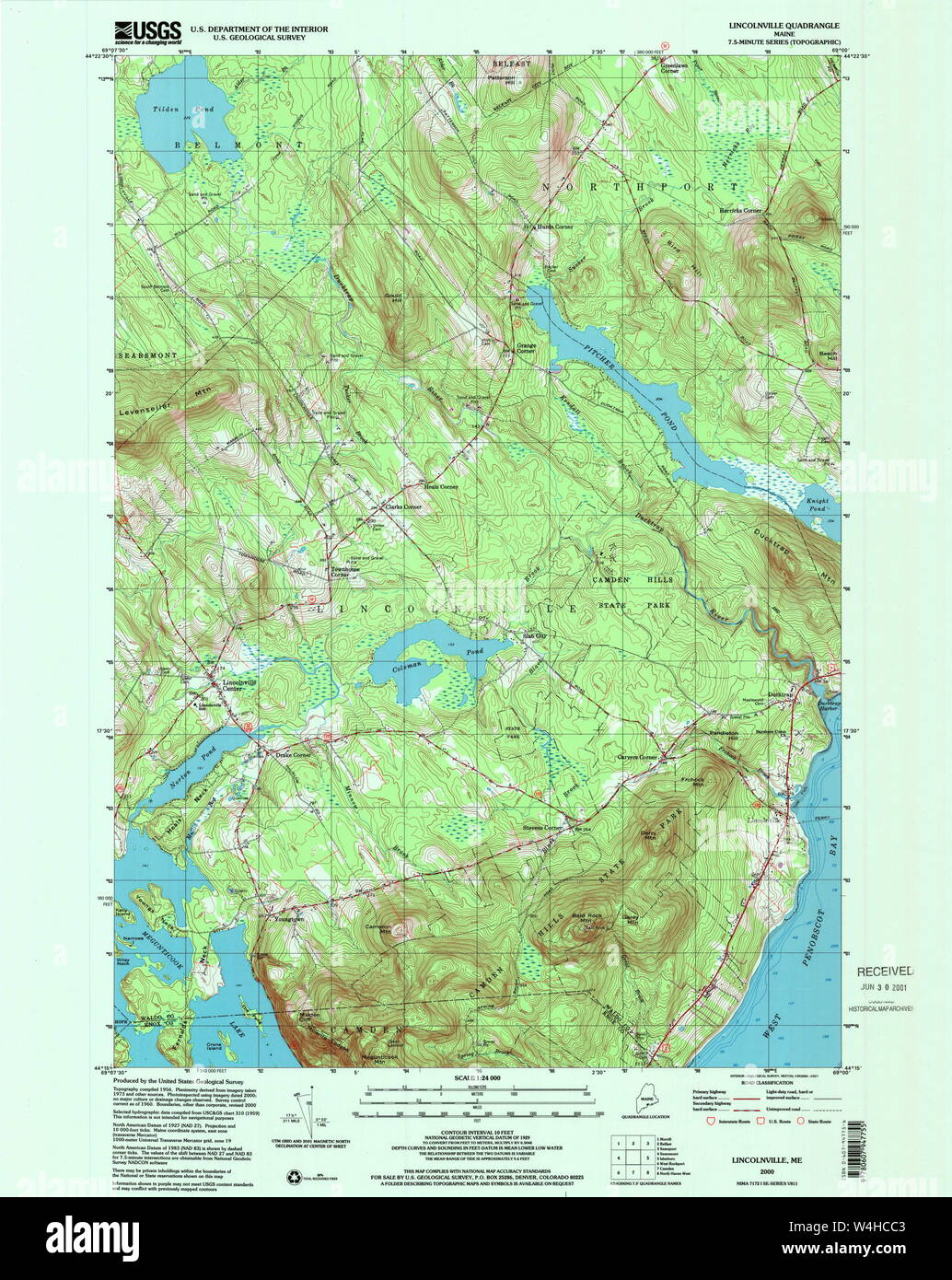 Maine USGS Historical Map Lincolnville 808031 2000 24000 Restoration
