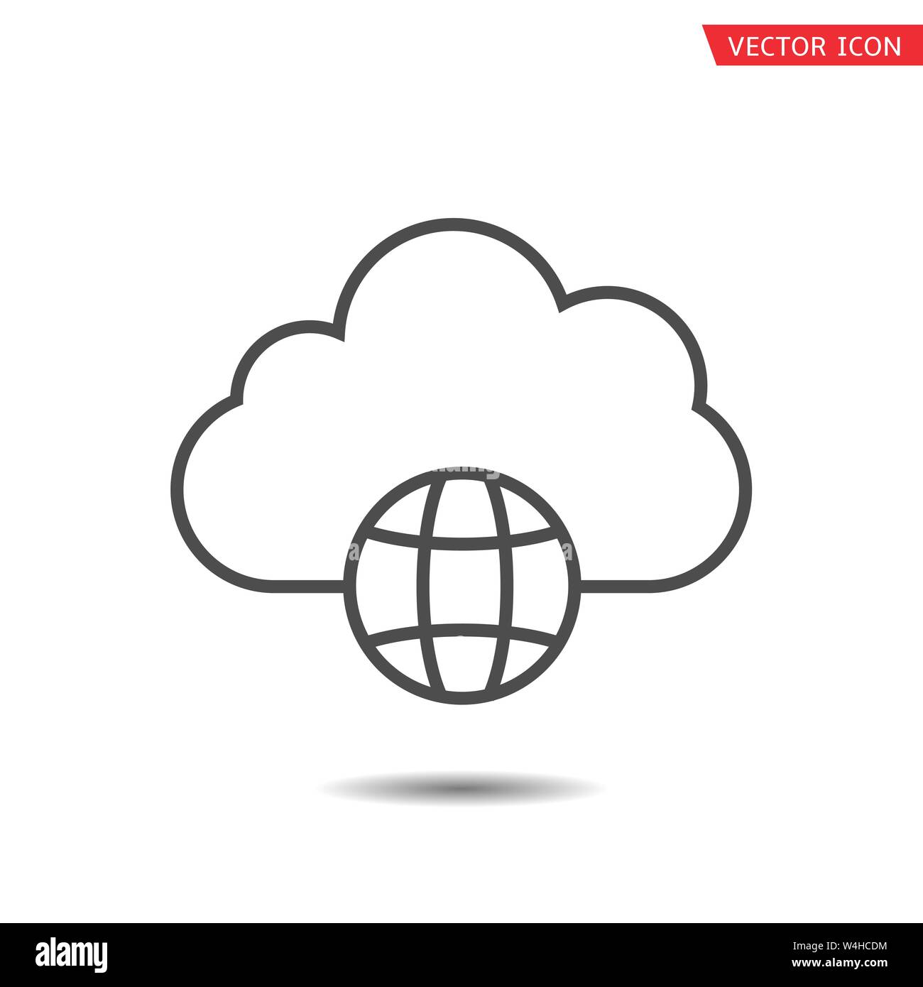 Worldwide cloud storage icon. Cloud and globe icon, Vector Stock Vector