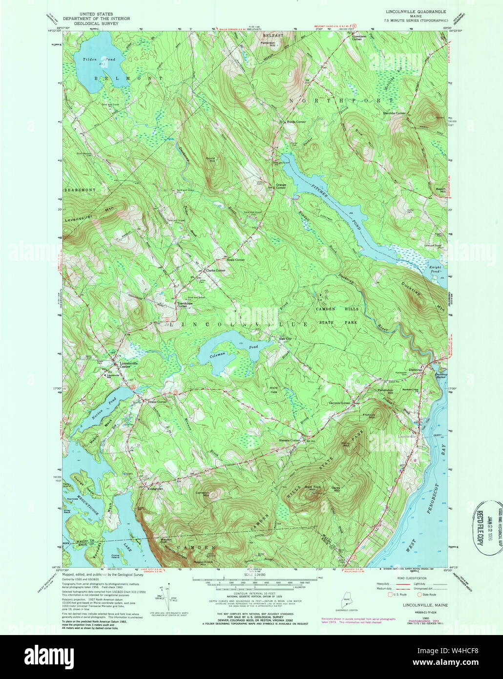 Maine USGS Historical Map Lincolnville 808032 1960 24000 Restoration