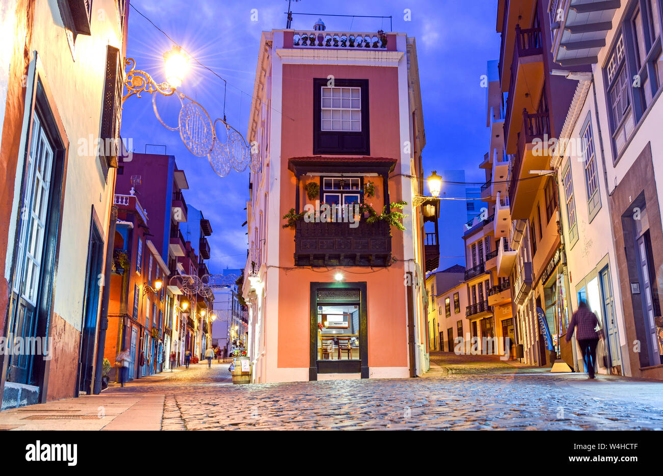 Calle O' Daly, pedestrianised street in Santa Cruz de La Palma, Canary Islands, Spain Stock Photo