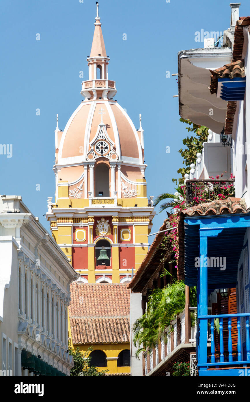 Colombia Cartagena Old Walled City Center centre Catedral de Santa Catalina de Alejandria Cathedral Basilica of Saint Catherine of Alexandria his Stock Photo