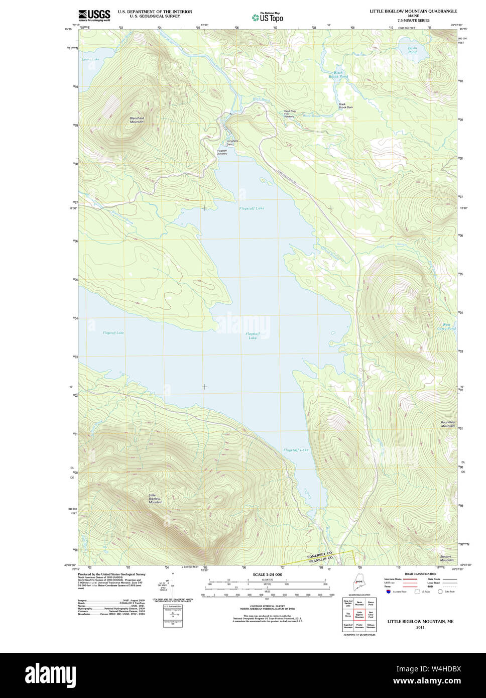 Maine USGS Historical Map Little Bigelow Mountain 20110909 TM