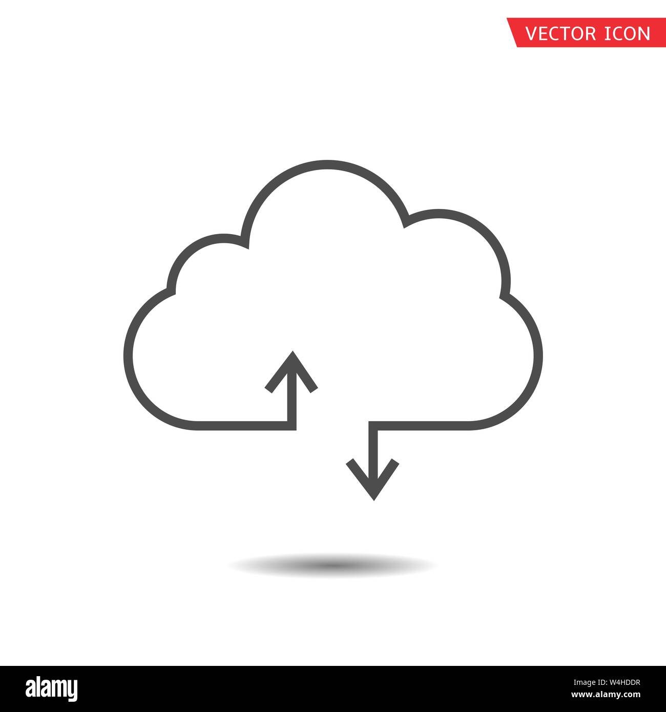 Cloud icon. Network technology, download and upload symbol Vector illustration Stock Vector