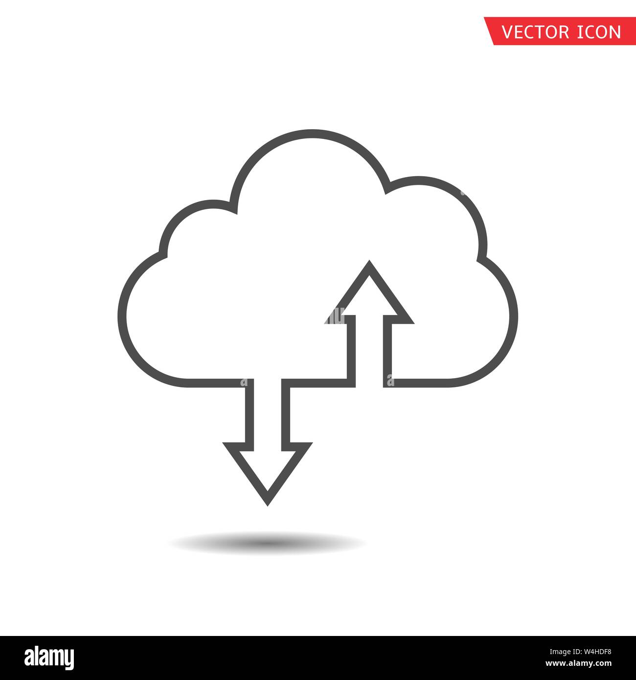 Cloud icon. Download and upload symbol Vector illustration Stock Vector