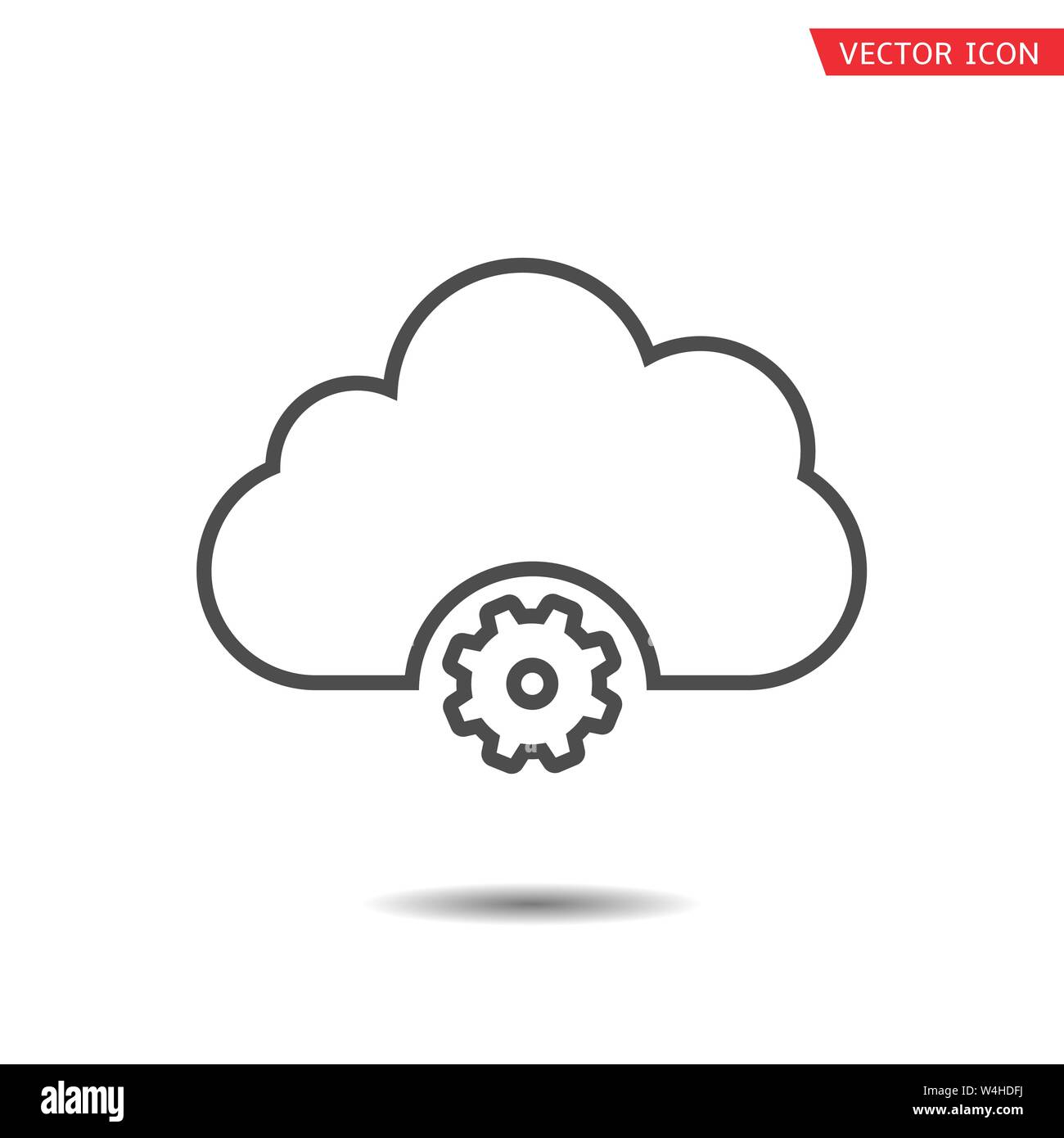 Cloud with gear sign. Data storage cloud icon Stock Vector