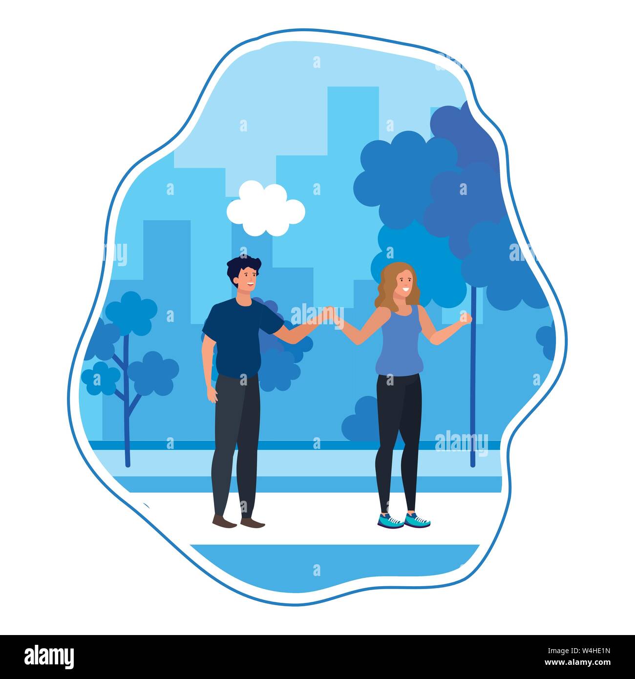 young lovers couple in the landscape Stock Vector Image & Art - Alamy