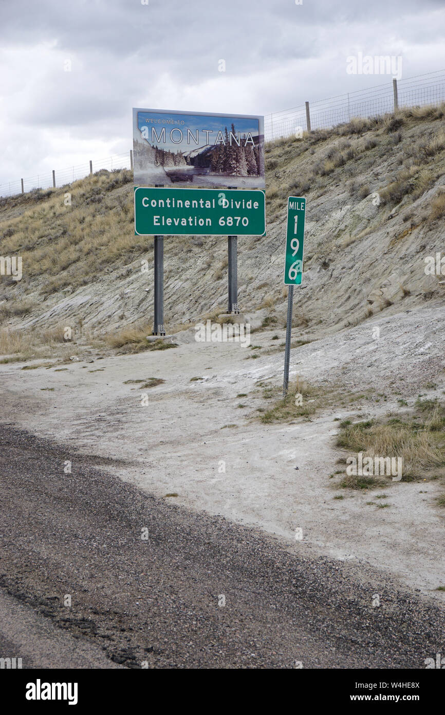 East - West Continental Divide on Interstate 15 Stock Photo