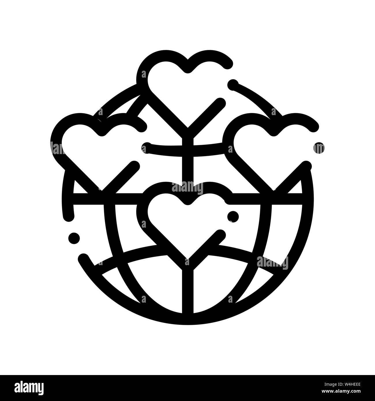 Universe Volunteers Support Vector Thin Line Icon Stock Vector