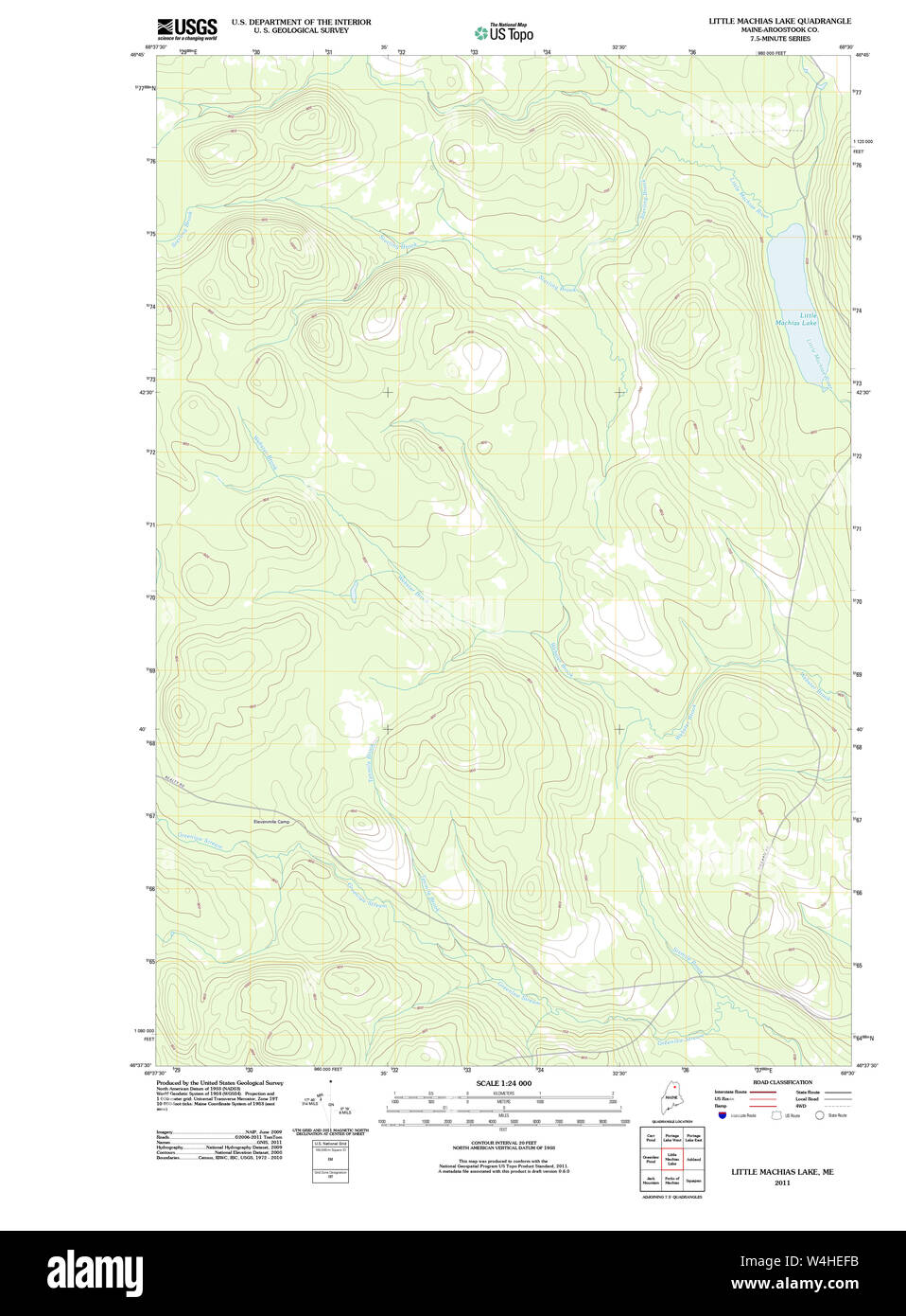 Maine USGS Historical Map Little Machias Lake 20110909 TM Restoration
