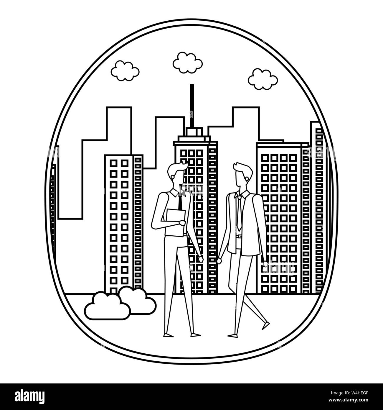 elegant young businessmen on the city Stock Vector Image & Art - Alamy
