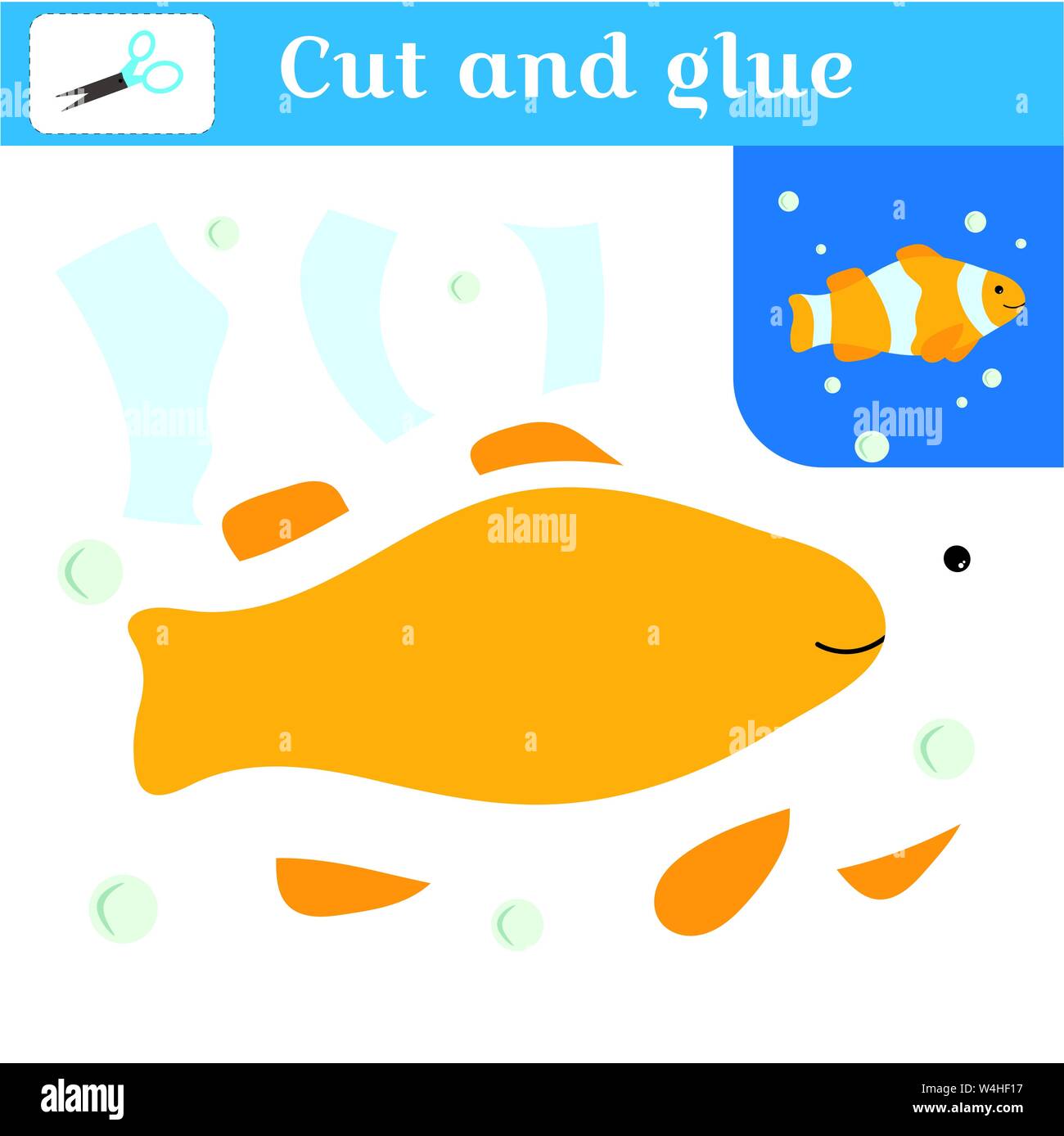Cut out and glue. Paper stitches game for preschoolers. Puzzle