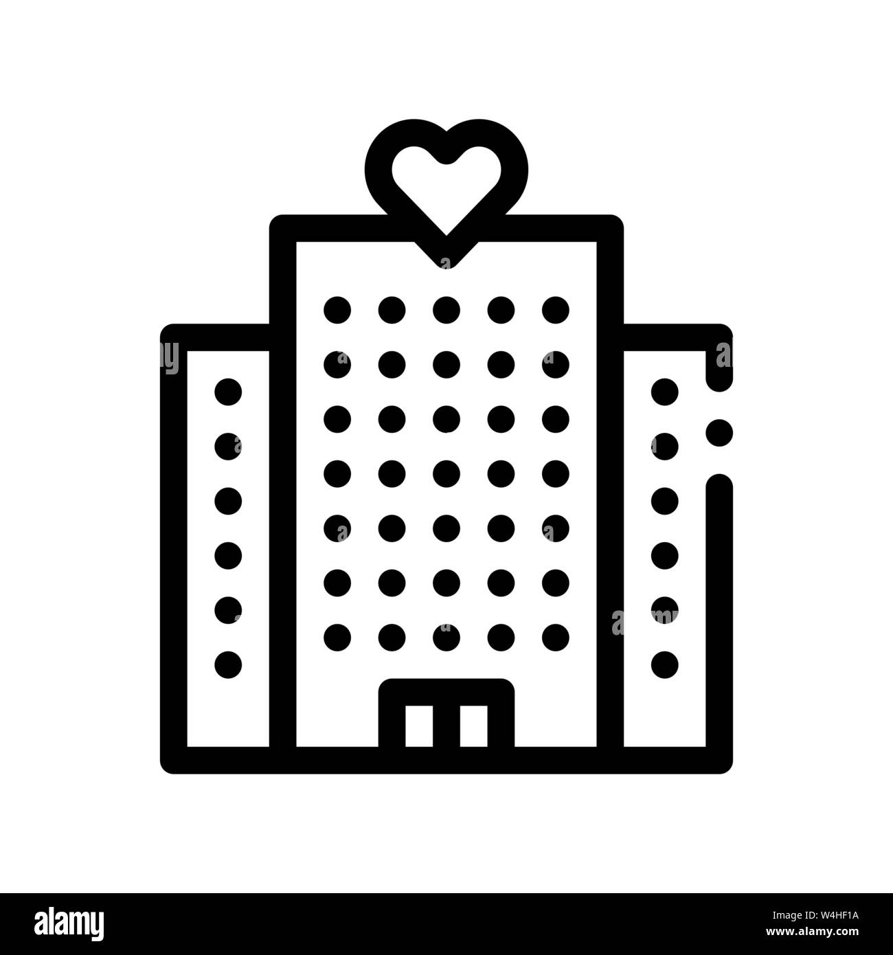 Volunteers Support Building Vector Thin Line Icon Stock Vector